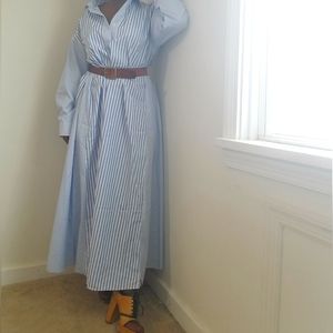 Long Sleeve Shirt Dress Maxi with pockets